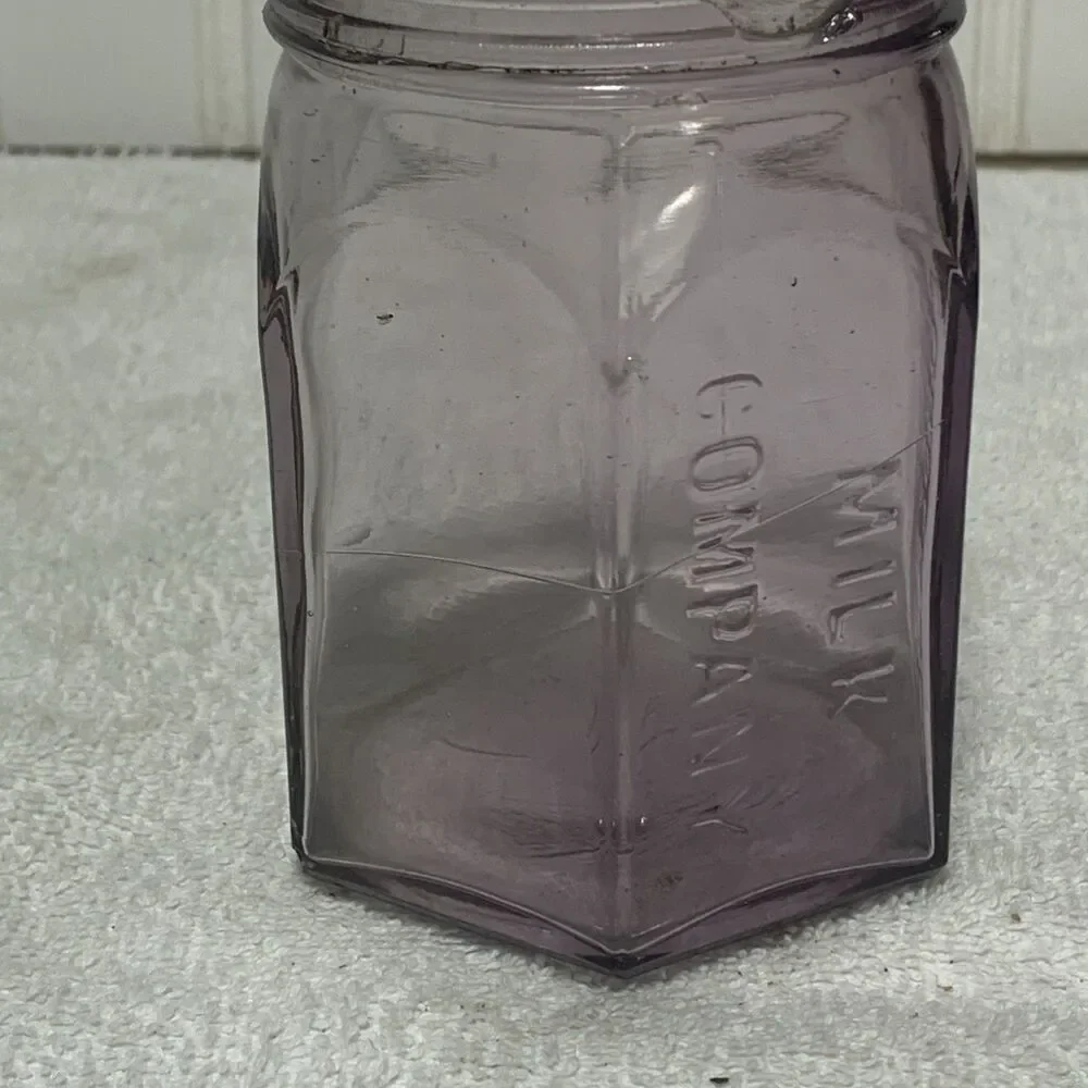 Rare Purple Borden’s Condensed Milk Company Jar 4.25”